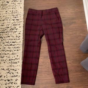 Express dress pants maroon plaid